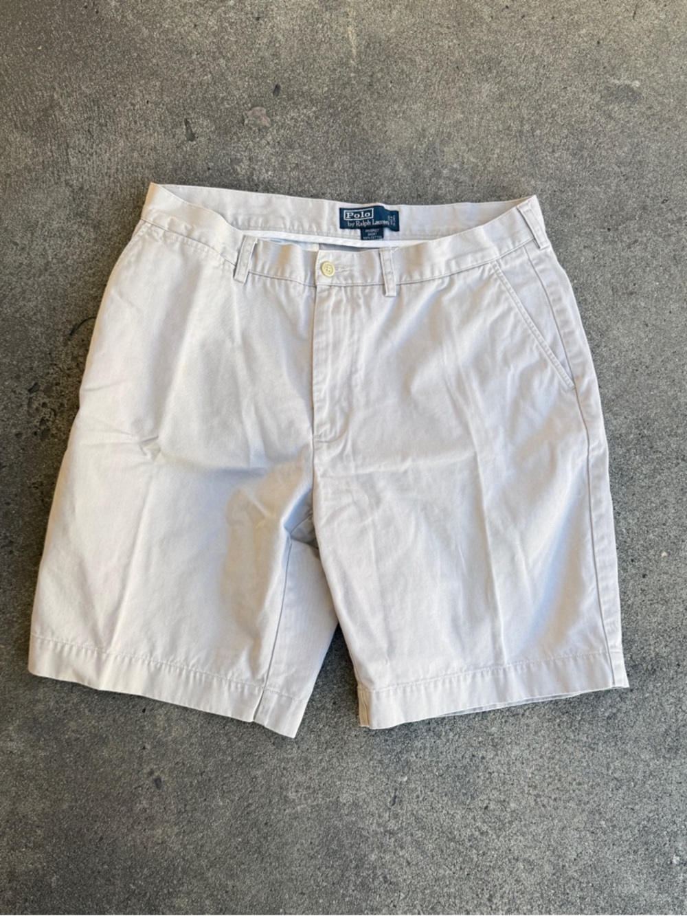 Polo by Ralph Lauren Men's Light White Cotton Flat Front Shorts Size 34